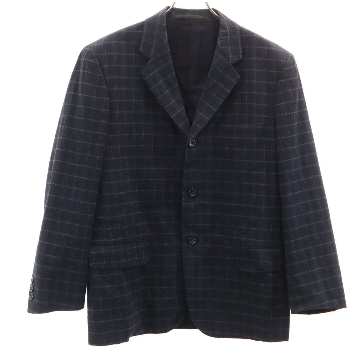 COMME des GARCONS HOMME コムデギャルソンオム 90s 日本製 オールド チェック柄 テーラードジャケット S ネイビー