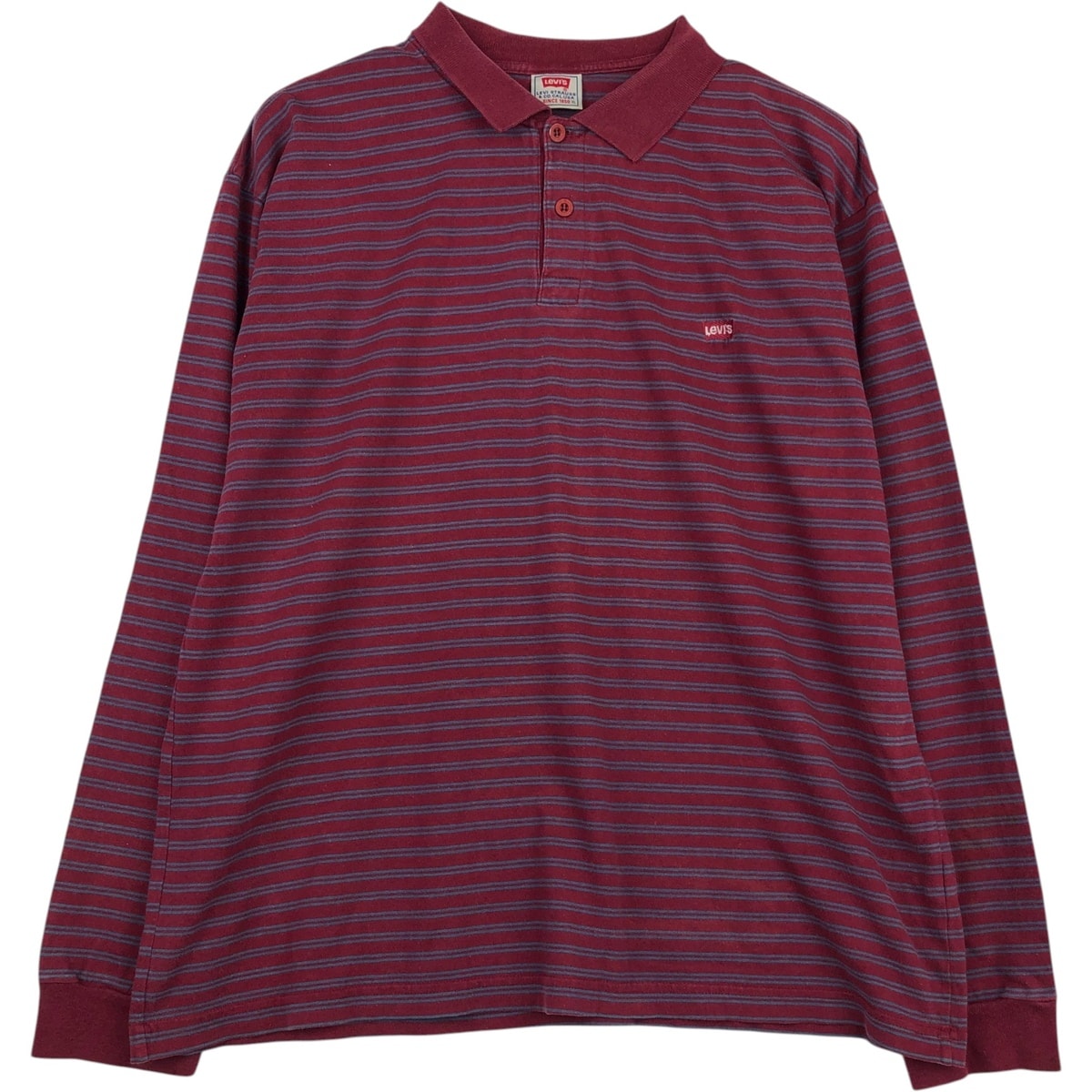 古着 リーバイス Levi's 長袖 ボーダー ポロシャツ メンズXL相当/eaa631870