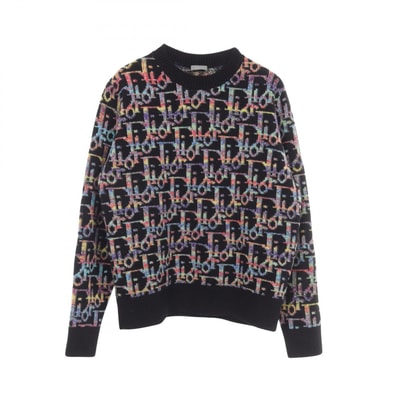 ディオール Dior オブリーク ニット 衣料品 トップス ウール メンズ ブラック系 / マルチカラー 193M638AT344 【中古】