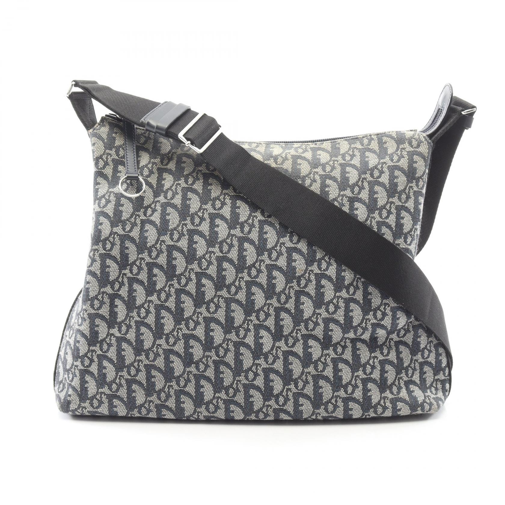 ディオール Dior トロッター ショルダーバッグ バッグ キャンバス レディース ネイビー系 / ブラック系 【中古】