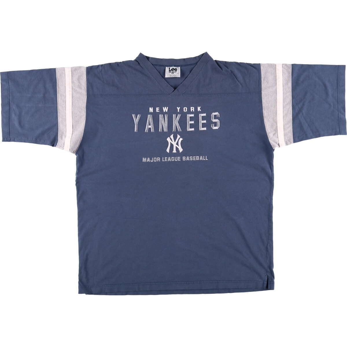 古着 リー Lee SPORT MLB NEW YORK YANKEES ニューヨークヤンキース Vネック ロゴTシャツ メンズXL相当/eaa561775