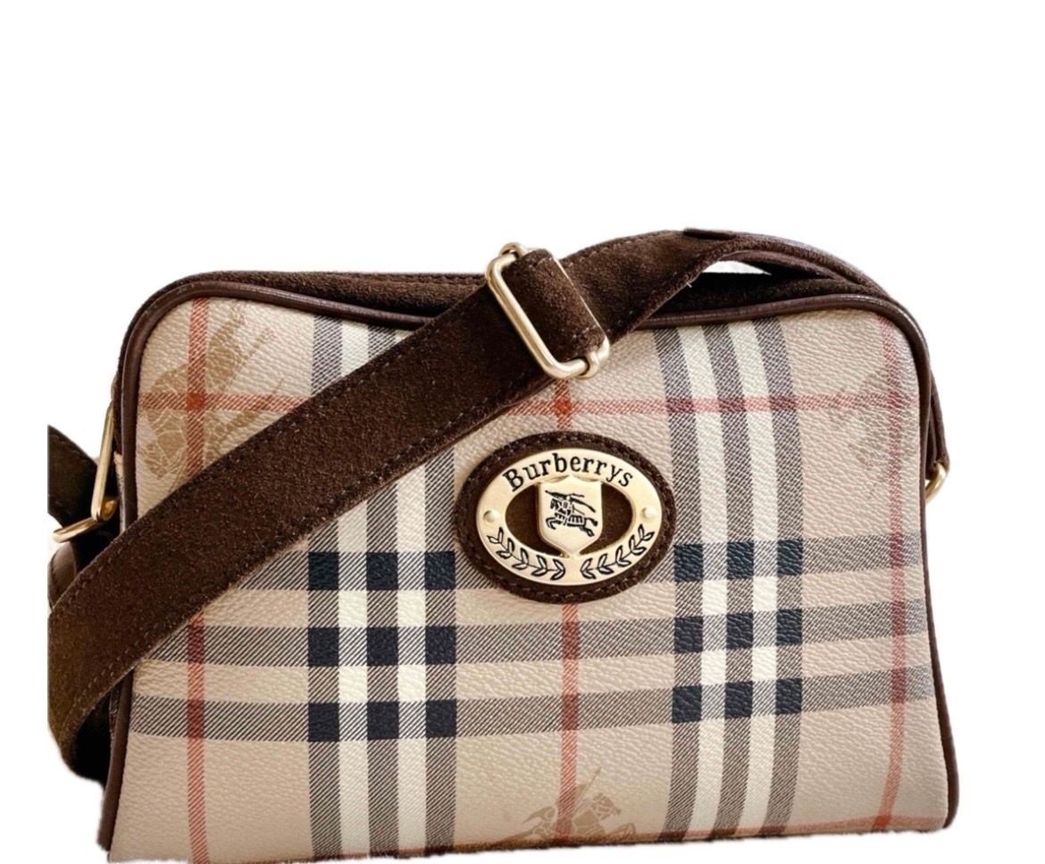 美品 未使用 BURBERRY PVC 金ロゴ カメラバッグ ショルダーバッグ