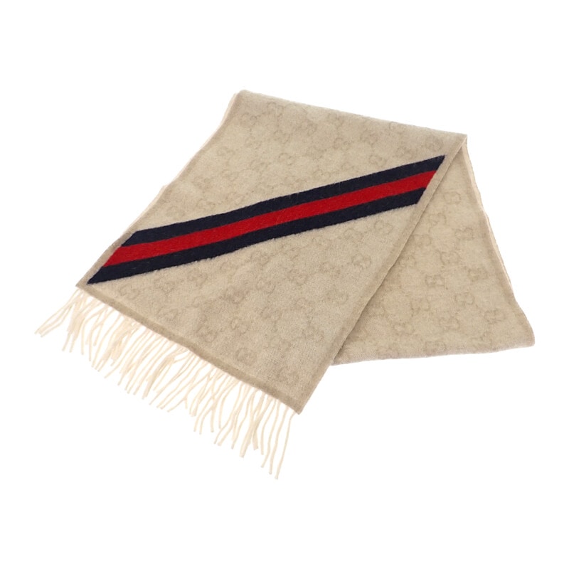 グッチ GUCCI GG柄 508027 マフラー ウール【中古】【Aランク】