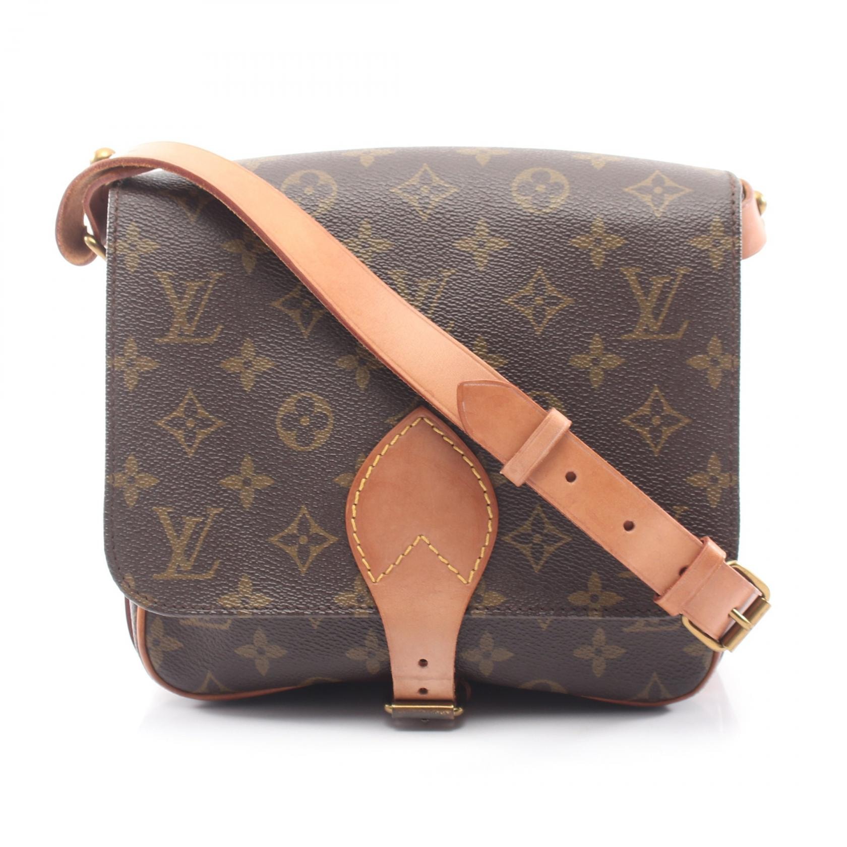 ルイ・ヴィトン LOUIS VUITTON カルトシエールMM ショルダーバッグ バッグ PVCコーティングキャンバス レザー モノグラム レディース ブラウン系 M51253 【中古】