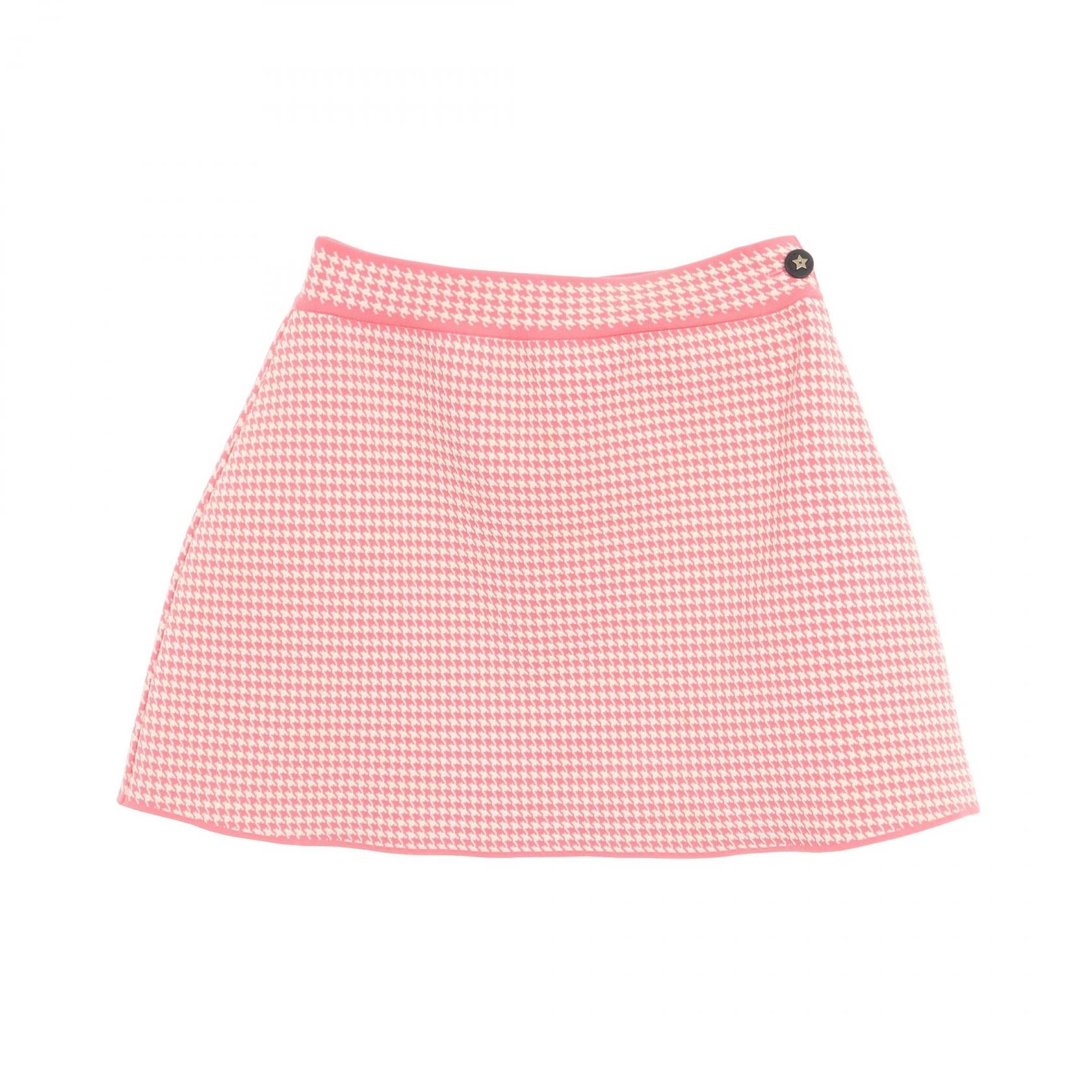 ディオール Dior 千鳥格子 ミニ スカート 衣料品 ボトムス レーヨン レディース ピンク系 / ホワイト系 【中古】