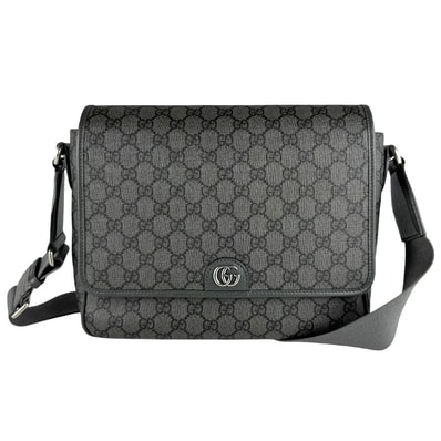 グッチ GUCCI ショルダーバッグ GGスプリームキャンバス グレー メンズ 761741【中古】 z10123
