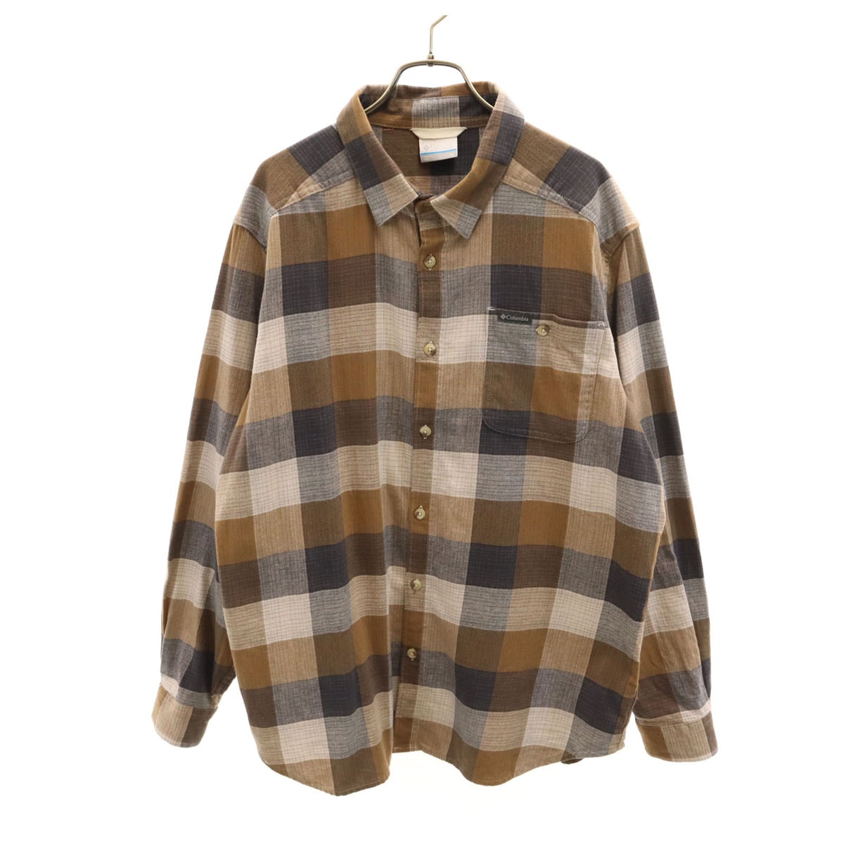 Columbia コロンビア チェック柄 長袖 ネルシャツ XL ブラウン アウトドア