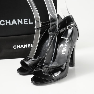 ■美品■CHANEL シャネル CHAUS OUVERTES パンプス サイズ35 1/2 C 12P CCロゴ ココマーク エナメル ブランド古着【中古】20260430/RA9156
