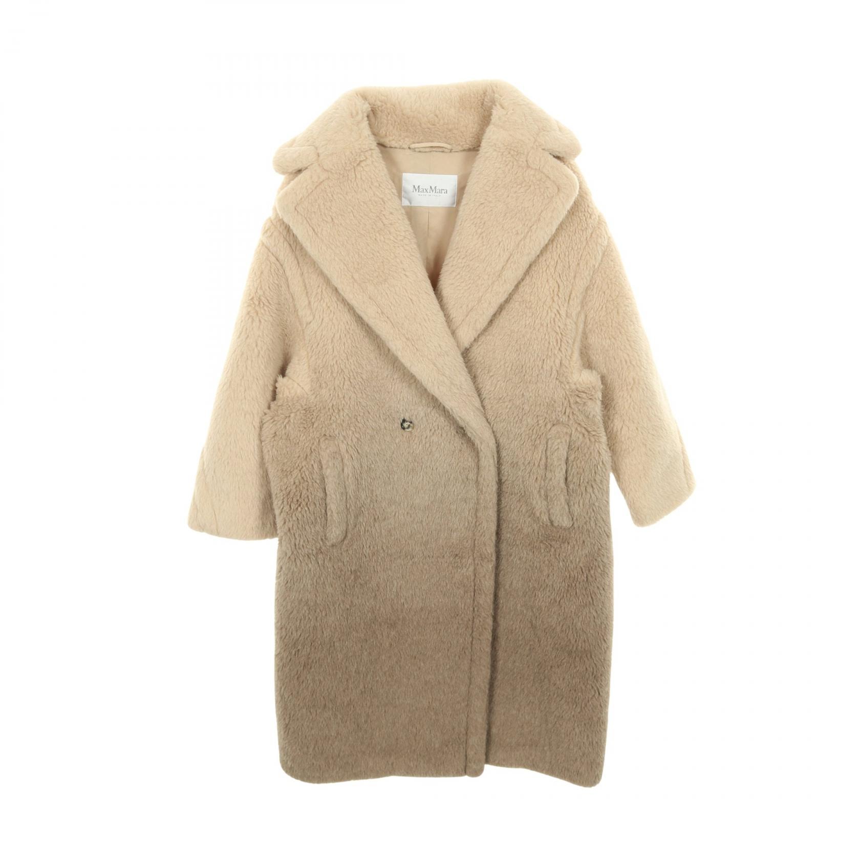 マックスマーラ MAX MARA GATTO テディベア コート 衣料品 アウター ウール アルパカ レディース ベージュ系 / グレー系 【中古】