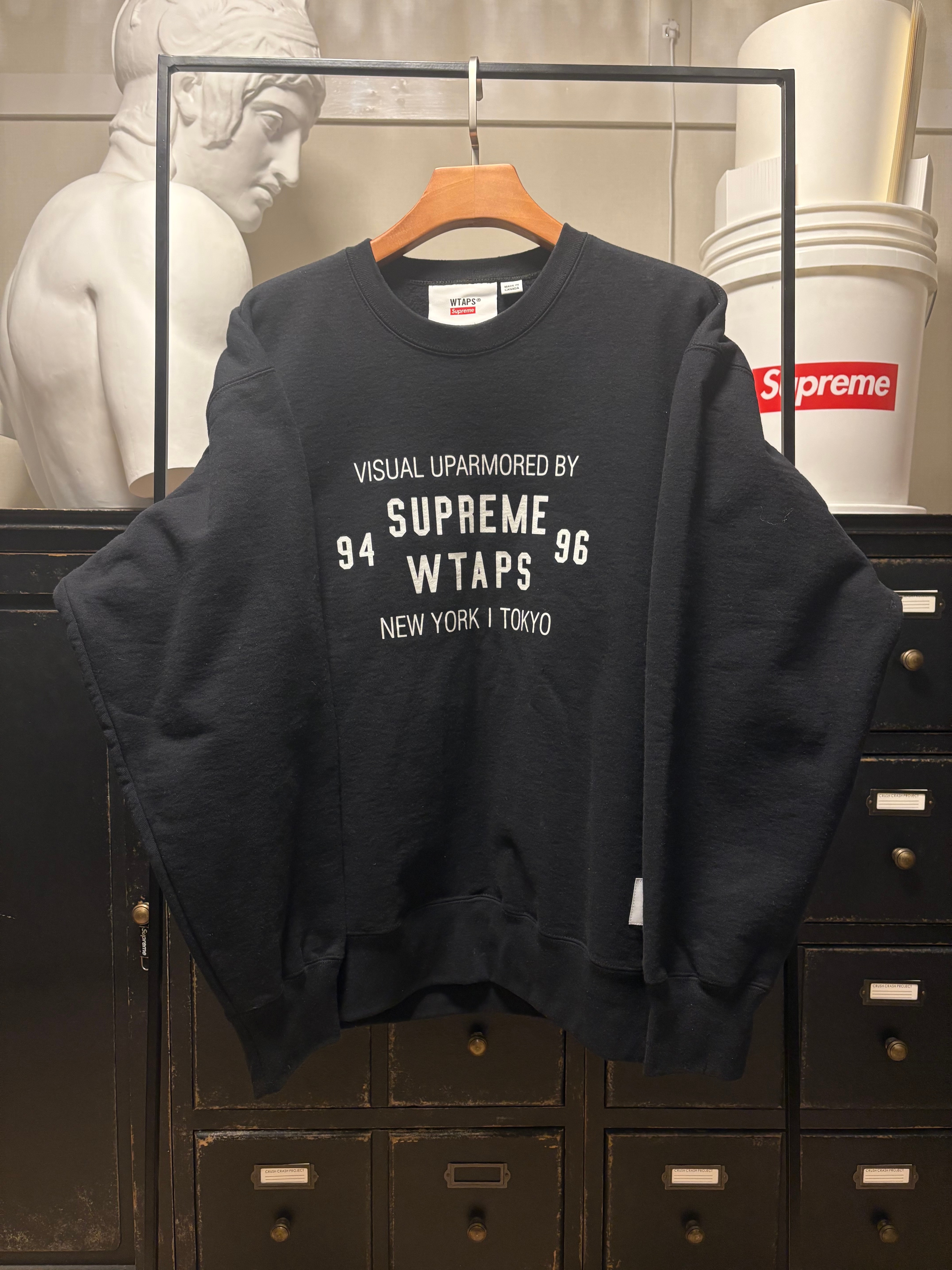 シュプリーム ダブルタップス クルーネック "ブラック" 21274SPD-CSM03S