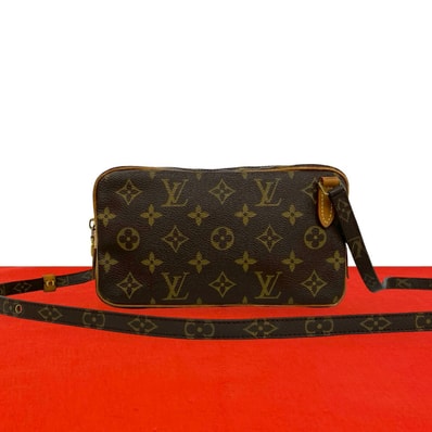 LOUIS VUITTON ルイヴィトン ポシェット マルリー バンドリエール モノグラム PVC レザー ショルダーバッグ ブラウン
505-8