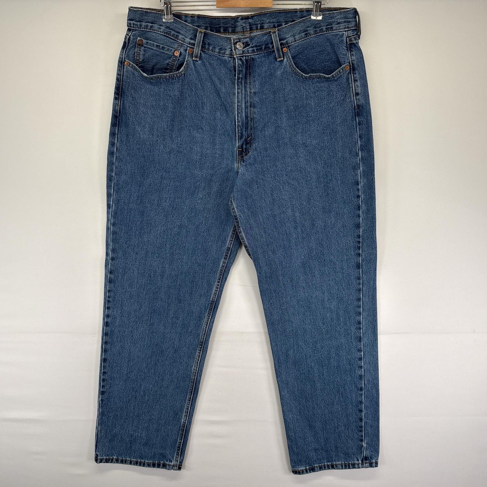 古着 リーバイス Levi's デニムパンツ 5ポケット 550 ジーンズ ジーパン 色落ち ヒゲ 長ズボン テーパード w40 L32 ブルー メンズ