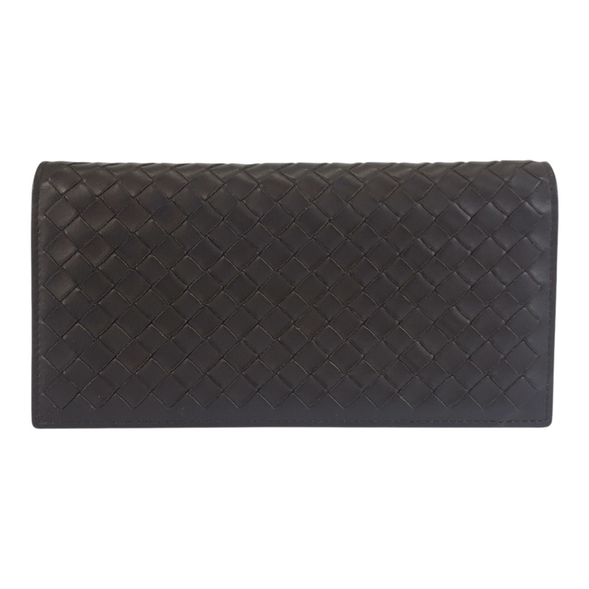 美品 BOTTEGAVENETA ボッテガヴェネタ イントレチャート ブラウン レザー 長財布 ロングウォレット 602378 【中古】