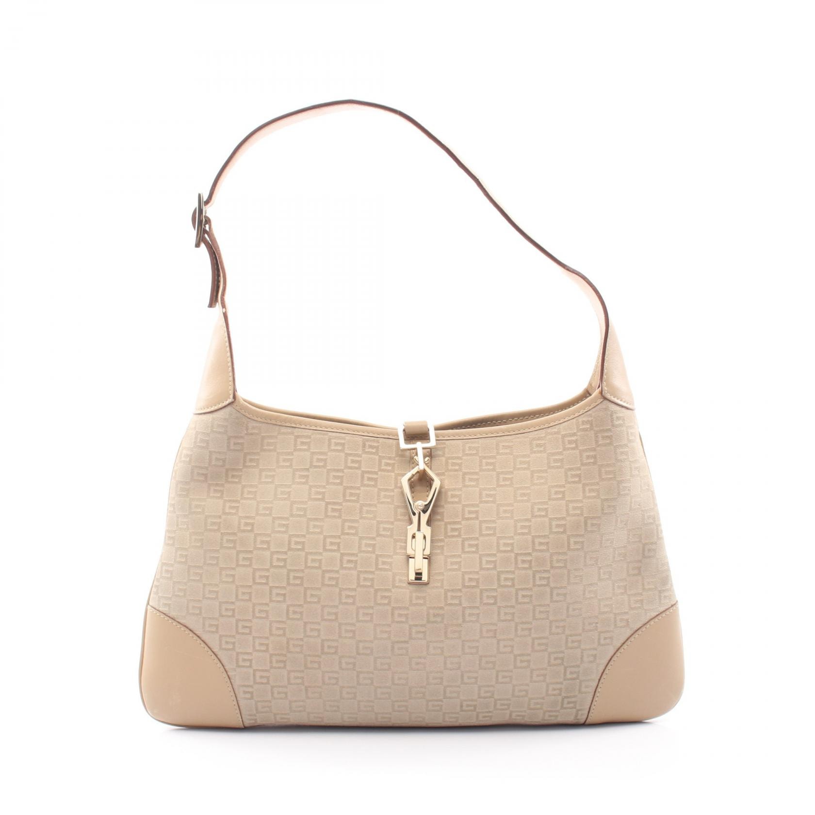 グッチ GUCCI カンデンスキー Gロゴエンボス ショルダーバッグ バッグ スウェード レザー レディース ベージュ系 001 4057 【中古】