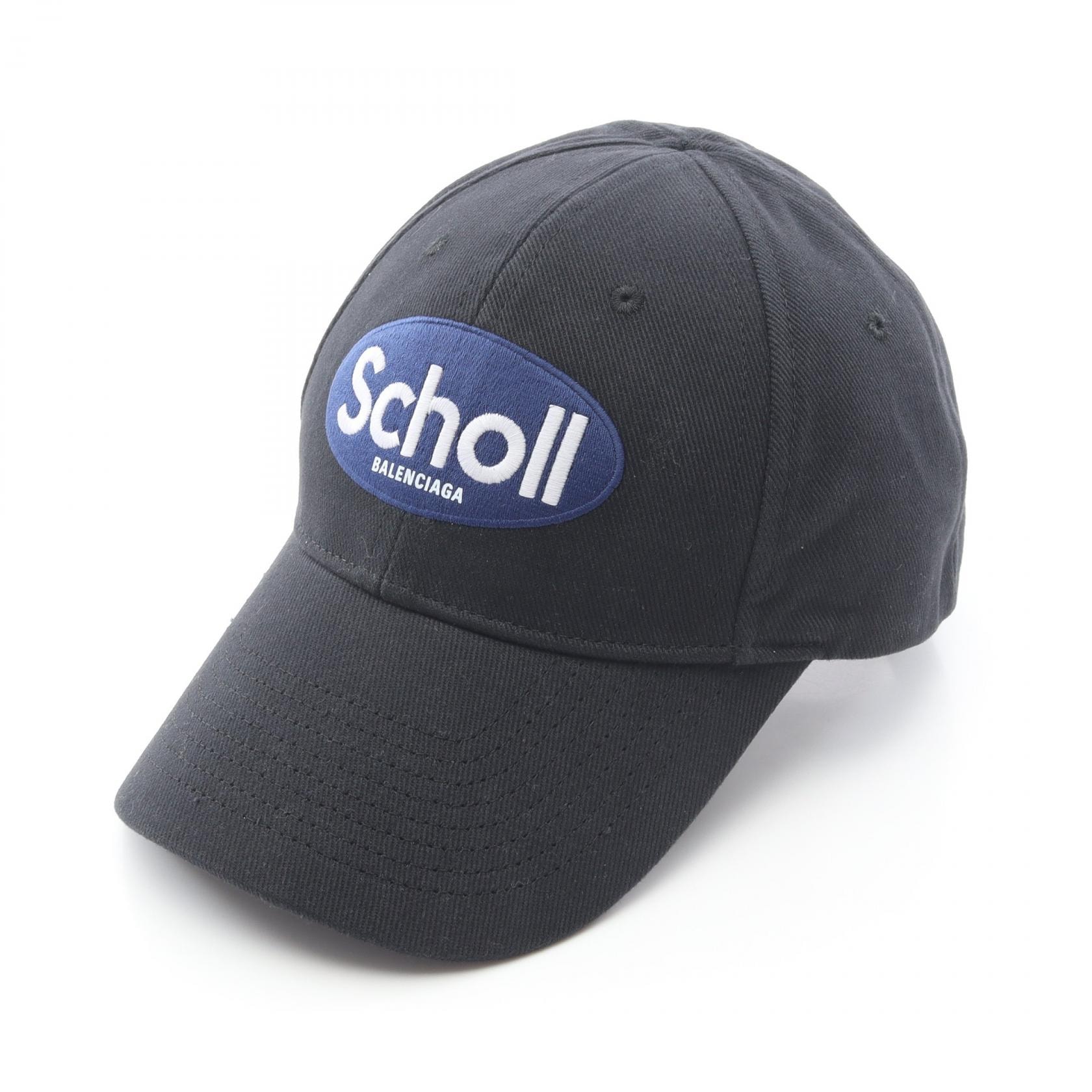 バレンシアガ BALENCIAGA BALENCIAGA × Scholl キャップ 帽子 キャンバス メンズ ブラック系 840108 【中古】