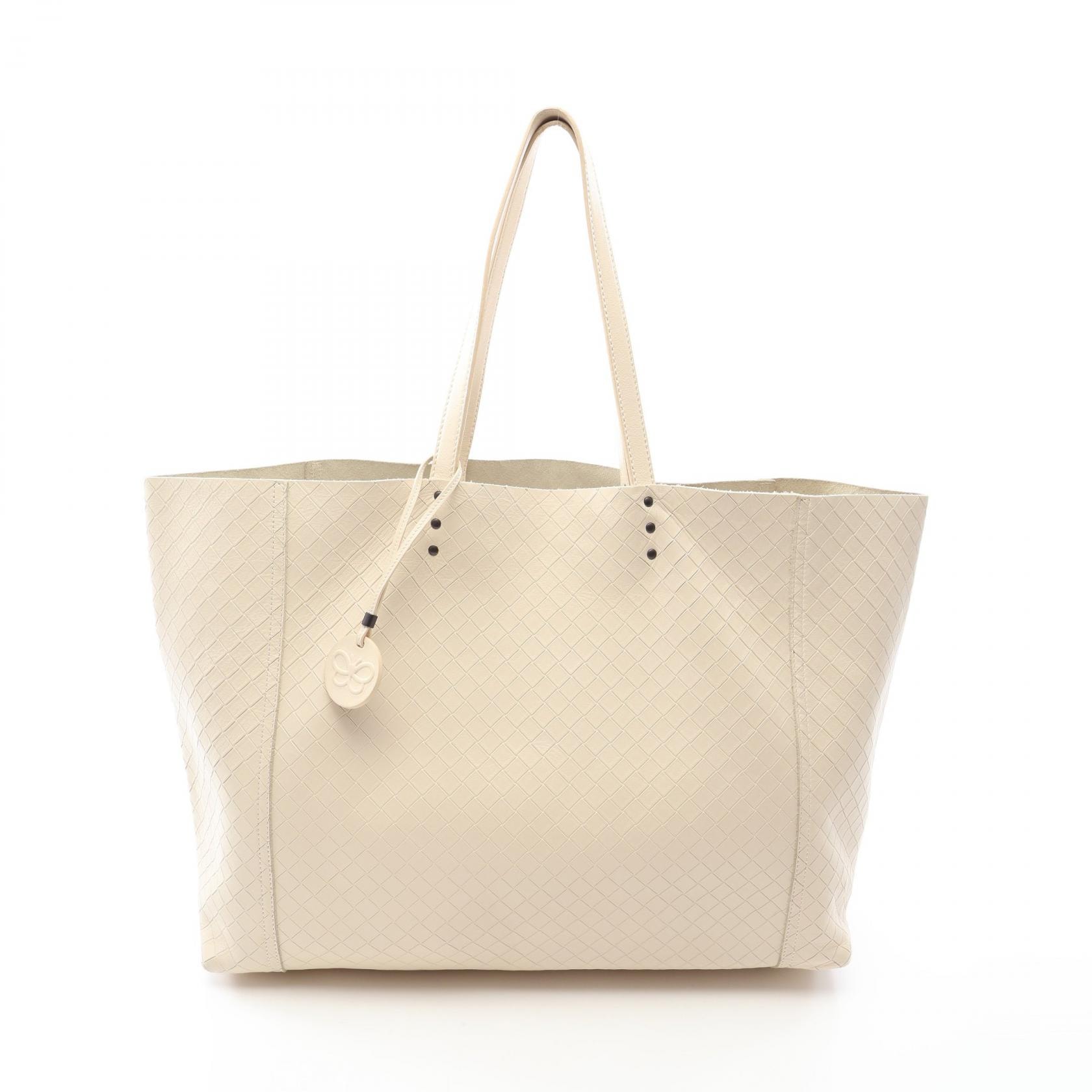 ボッテガヴェネタ BOTTEGA VENETA イントレッチオミラージュ パピヨン トートバッグ バッグ レザー レディース アイボリー系 【中古】