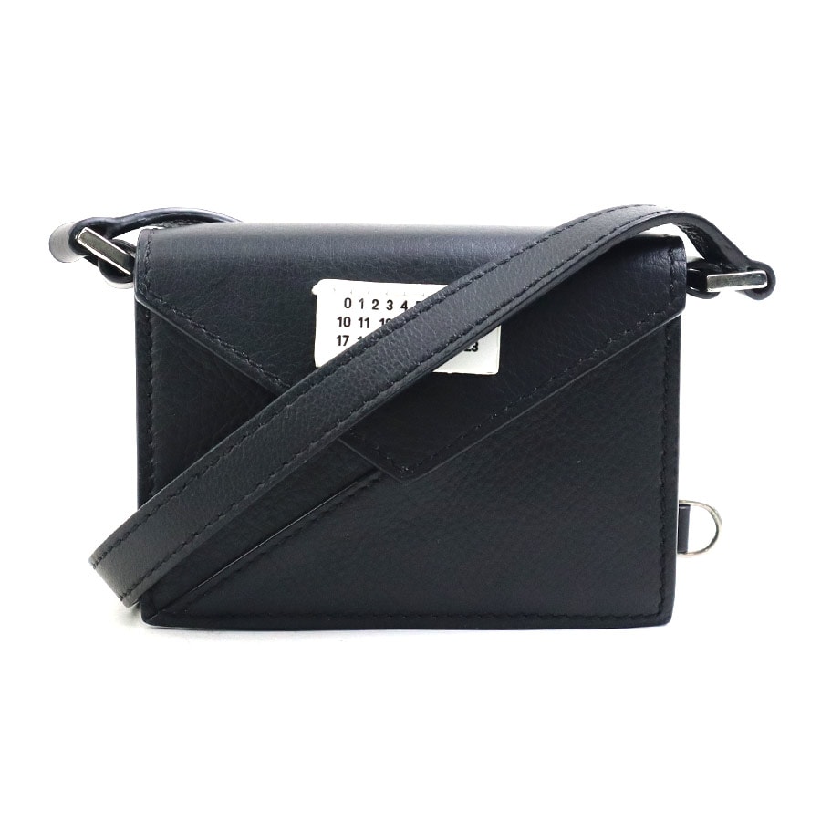 エムエムシックス MM6 ショルダーバッグ ジャパニーズ ミニ クロスボディ レザー ブラック レディース【中古】 r11053a