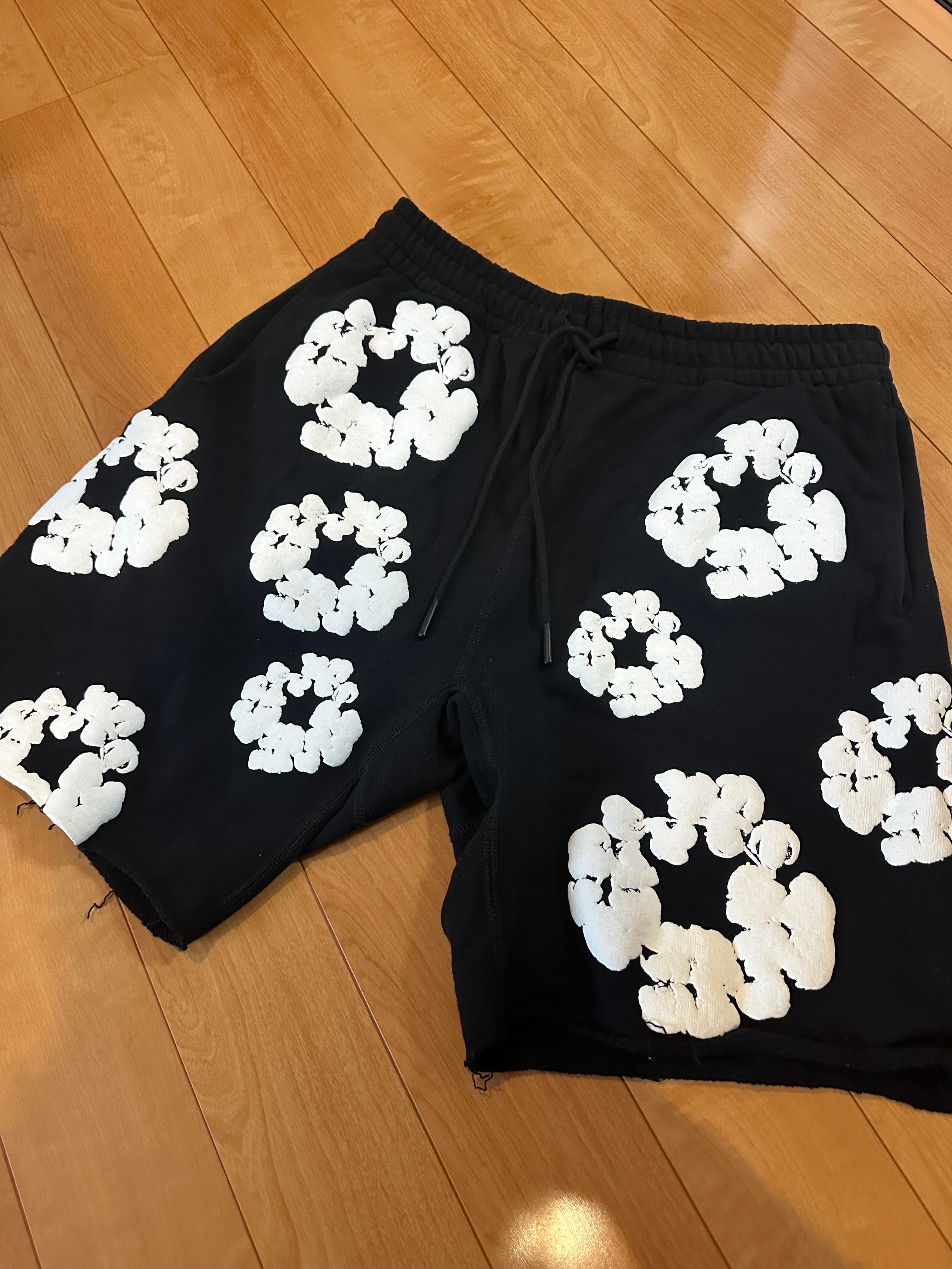 READYMADE x Denim Tears Cotton Wreath Sweat Shorts "Black/White"