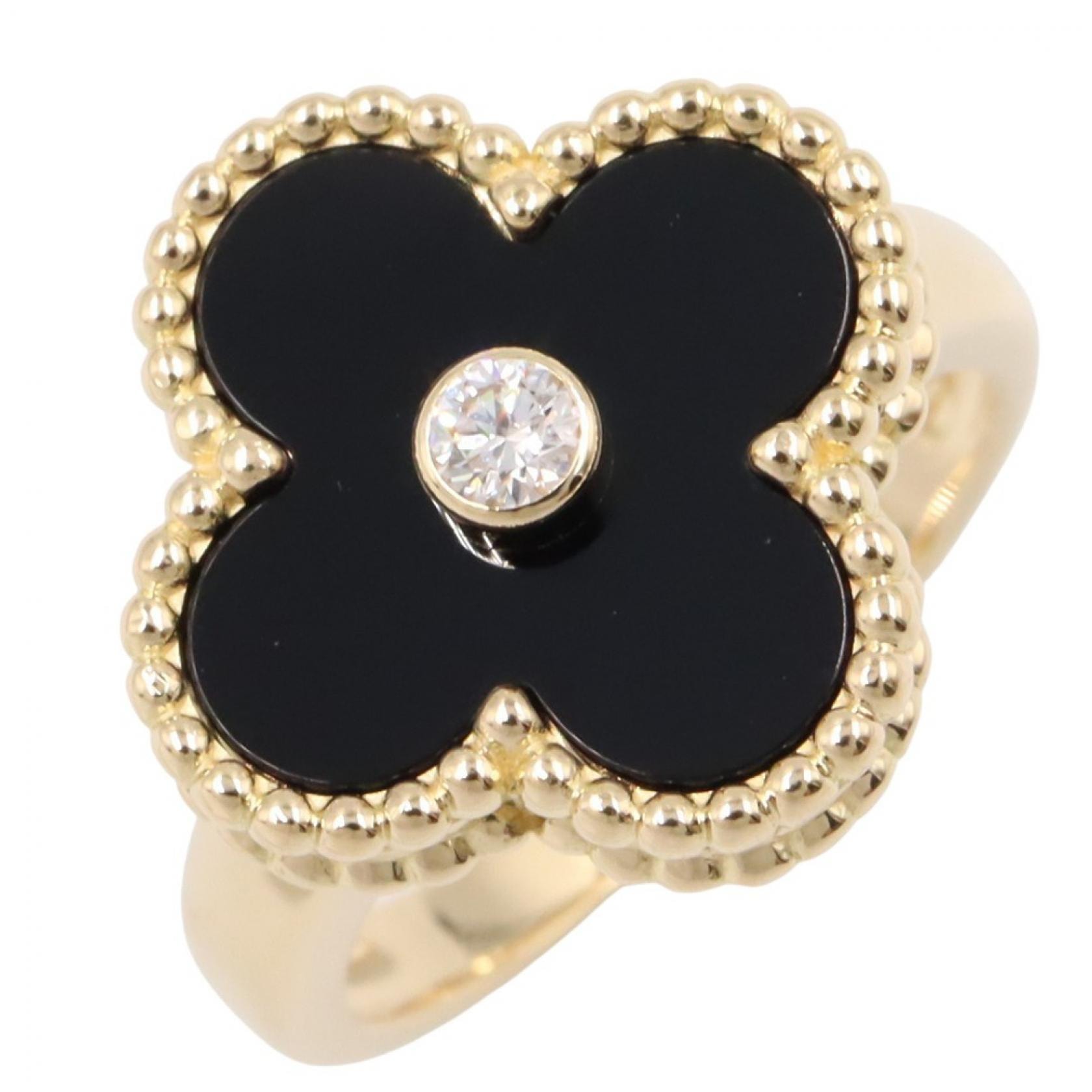 ヴァンクリーフ&アーペル Van Cleef & Arpels ヴィンテージアルハンブラ オニキス 1PD リング リング・指輪 ジュエリー K18(イエローゴールド) ダイヤモンド オニキス レディース ゴールド系 / ブラック系 /