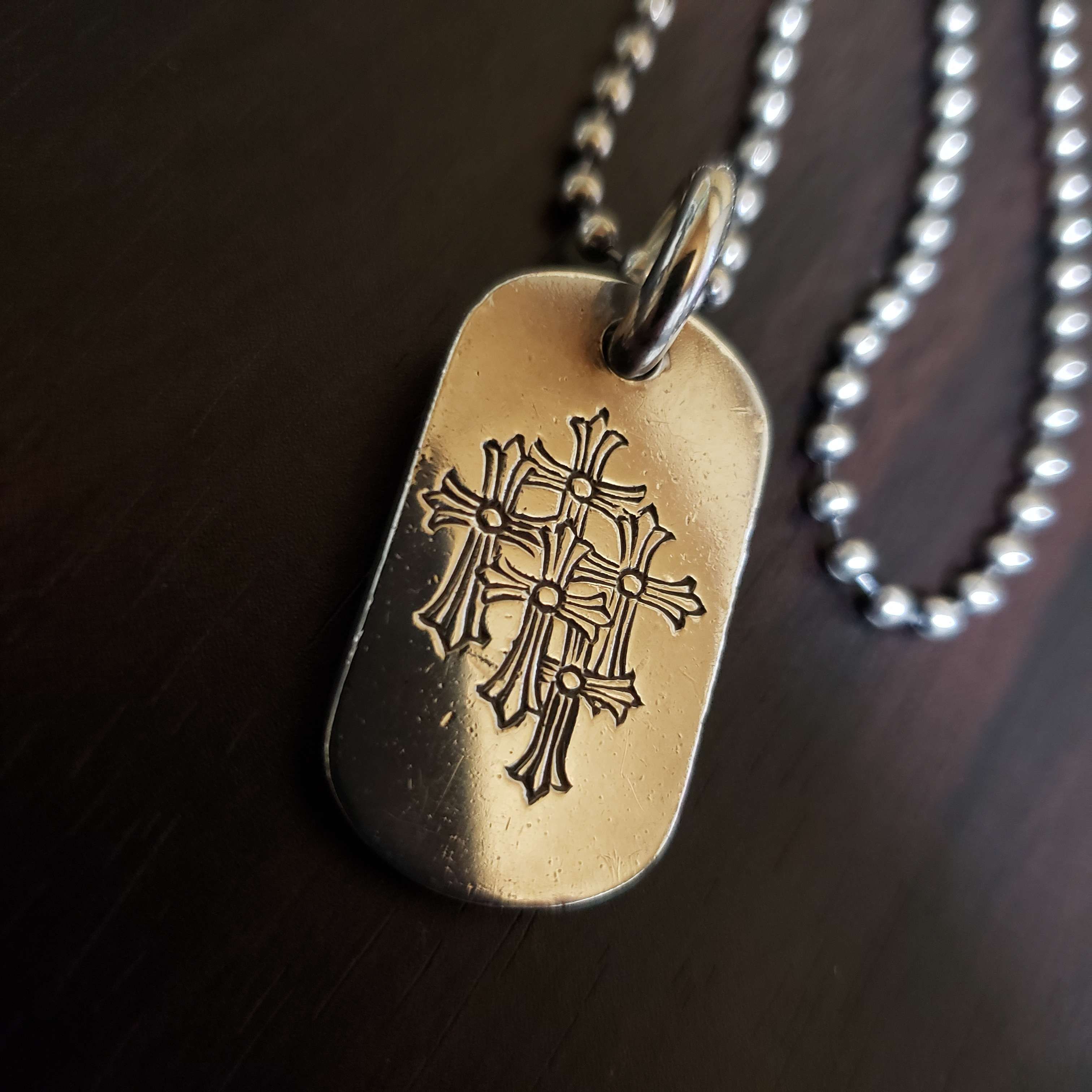 Chrome Hearts Dog Tag S Cemetary "Silver"