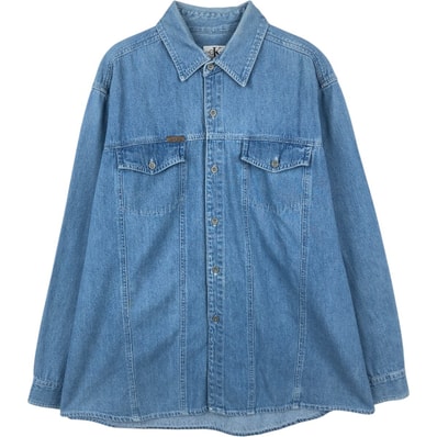 古着 90~00年代 カルバンクライン Calvin klein JEANS 長袖 デニムシャツ メンズXL相当 ヴィンテージ/eaa666240