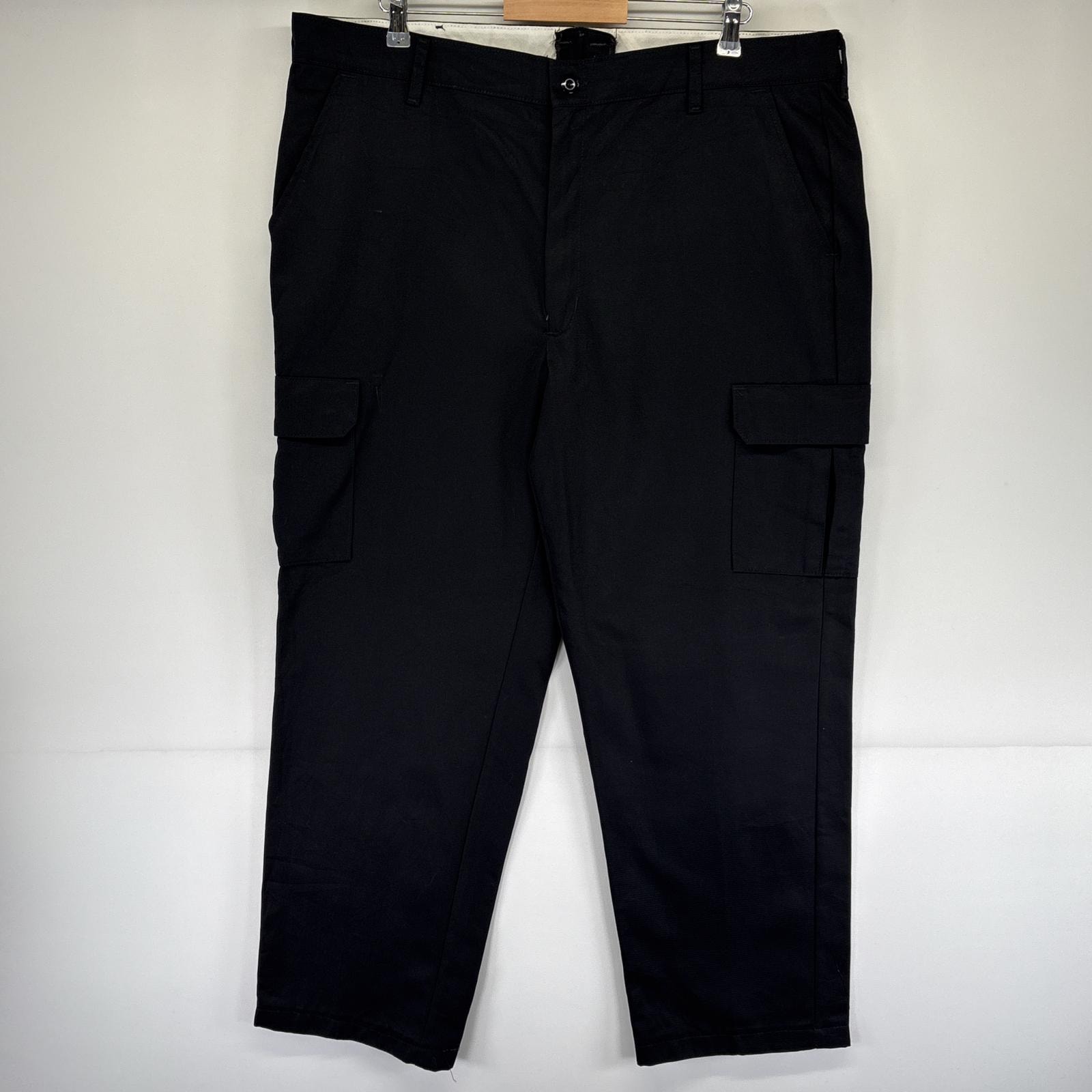 古着 レッドキャップ RED KAP ワークパンツ カーゴ ワンポイントロゴ チノパン 作業着 センタープレス w42 L36  ブラック メンズ