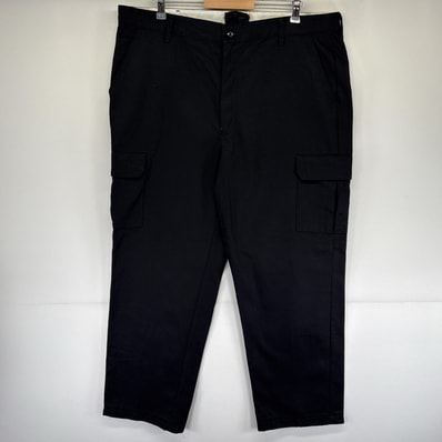 古着 レッドキャップ RED KAP ワークパンツ カーゴ ワンポイントロゴ チノパン 作業着 センタープレス w42 L36 ブラック メンズ