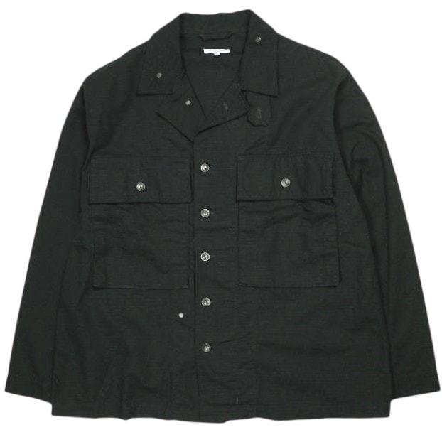 Engineered Garments エンジニアードガーメンツ アメリカ製 M43/2 SHIRT JACKET - COTTON RIPSTOP コットンリップストップ ミリタリーシャツジャケット M Black アウター g24393