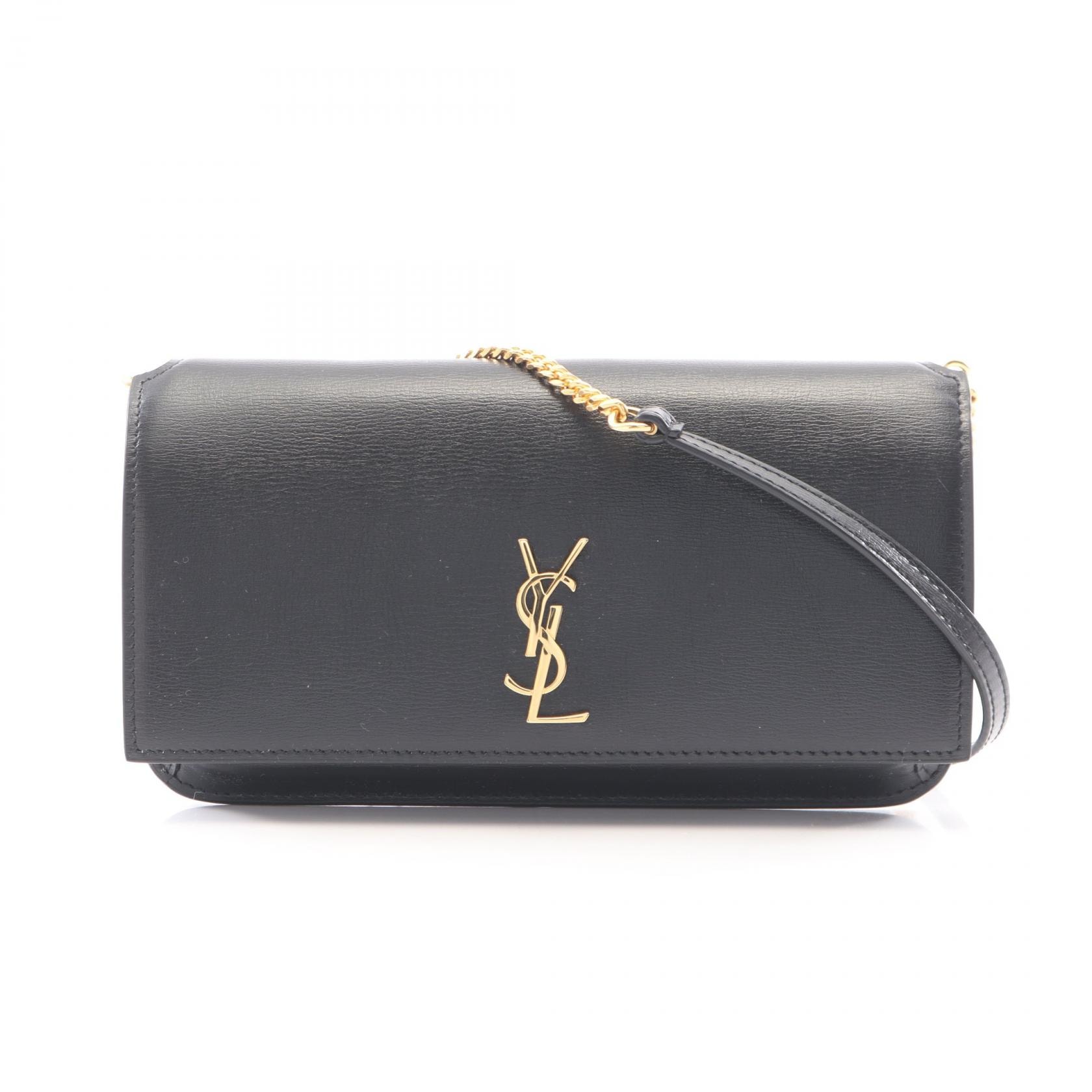 サンローランパリ SAINT LAURENT PARIS カサンドラ フォンケース ショルダーバッグ バッグ レザー レディース ブラック系 8201750U40J1000 【新品】