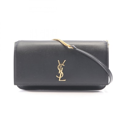 サンローランパリ SAINT LAURENT PARIS カサンドラ フォンケース ショルダーバッグ バッグ レザー レディース ブラック系 8201750U40J1000 【新品】
