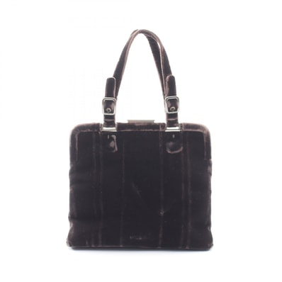 プラダ PRADA VELLUTO FIBBIE ハンドバッグ バッグ ファブリック レディース ブラウン系 B7645 【中古】