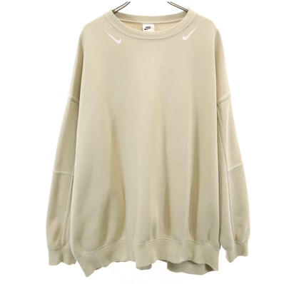 NIKE ナイキ 長袖 トレーナー XL ベージュ系 スウェット 裏フリース