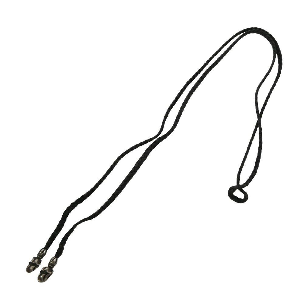 CHROME HEARTS クロムハーツ(原本無) LEATHER BRAID リップアンドタン レザーブレード ネックレス ブラック系 シルバー系【中古】