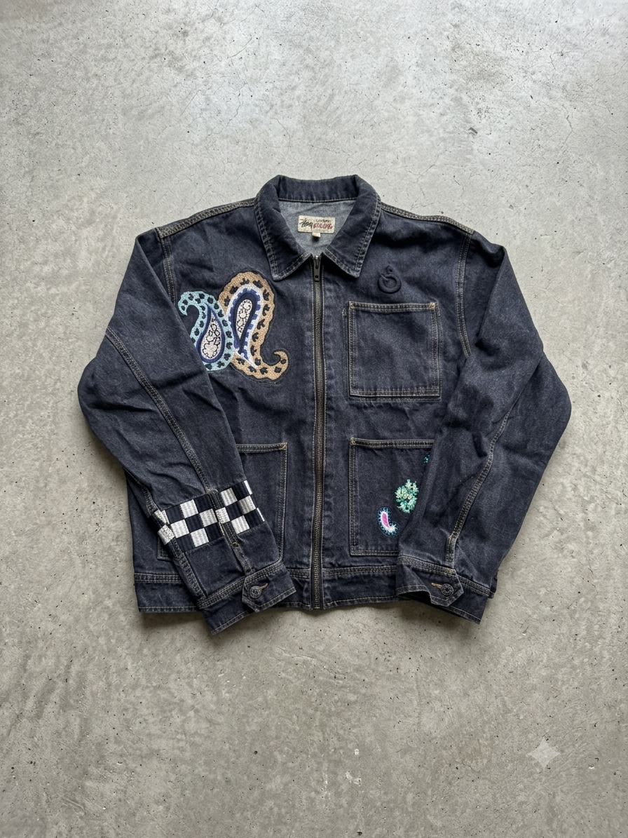 Stussy NOMA DENIM ZIP WORK JACKET "Washed Black"