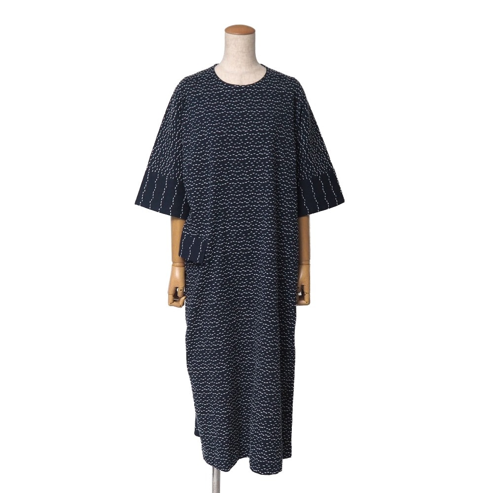 ■美品■HaaT ISSEY MIYAKE ハート イッセイミヤケ ワンピース サイズ2 ドット柄 ロング オーガニックコットン ブランド古着【中古】20261013/RB1260