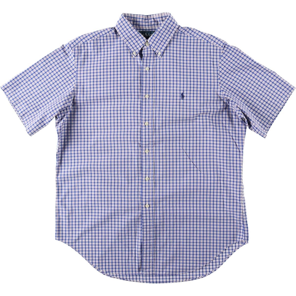 古着 ラルフローレン Ralph Lauren CLASSIC FIT クラシックフィット 半袖 ボタンダウン チェックシャツ メンズL相当/eaa644867