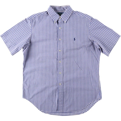 古着 ラルフローレン Ralph Lauren CLASSIC FIT クラシックフィット 半袖 ボタンダウン チェックシャツ メンズL相当/eaa644867