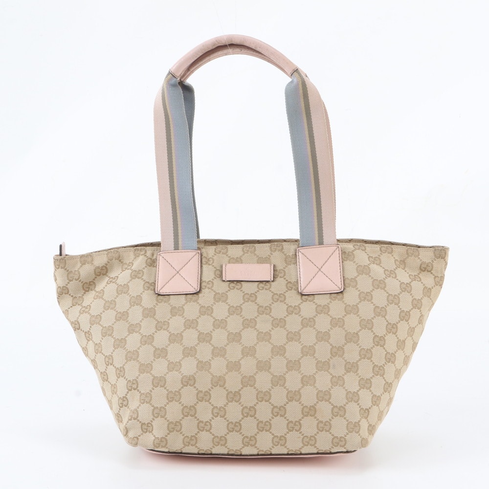 グッチ GGキャンバス 131230 トート バッグ レザー×キャンバス