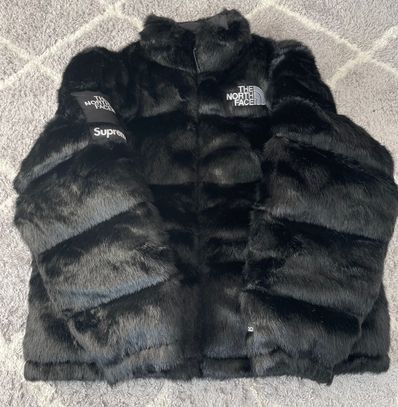 Supreme x The North Face Faux Fur Nuptse Jacket "Black"
