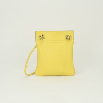 エルメス HERMES アリーヌミニ アリーヌ ミニ バッグ ショルダーバッグ スイフト ライム Lime イエロー Yellow 黄 シルバー金具 ヴォースイフト