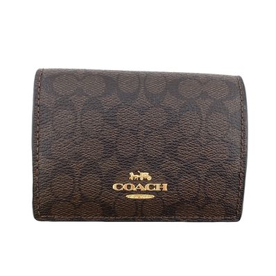 コーチ COACH 三つ折り財布 シグネチャー 91806 ブラウン