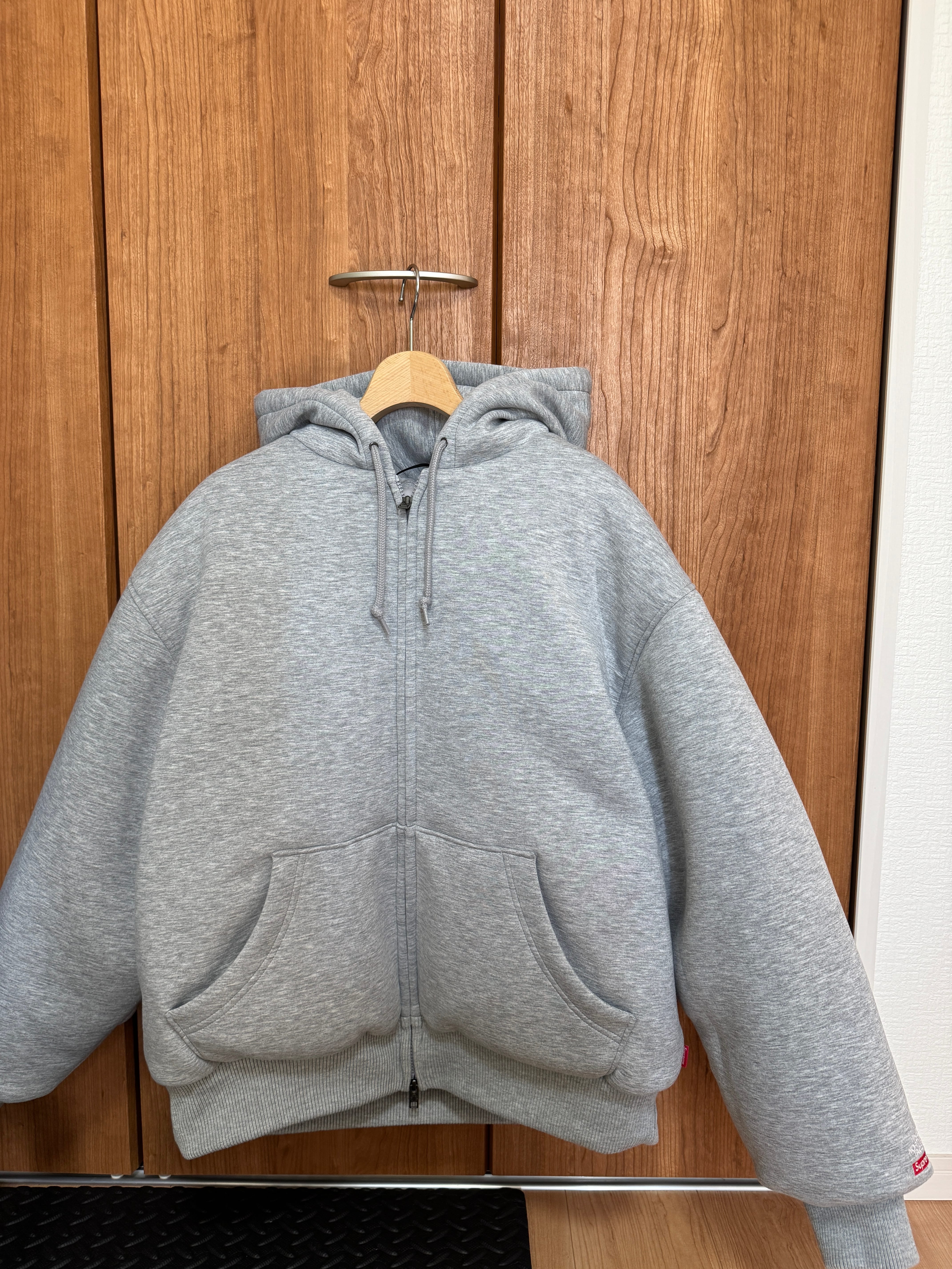 Supreme x The North Face Down Filled Zip Up Hooded Sweatshirt "Heather Grey"