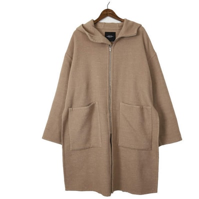 UNUSED アンユーズド 18AW 日本製 Wool and hemp / Overcoat. フーデッドメルトンオーバーコート US1478 2 ベージュ アウター s17995