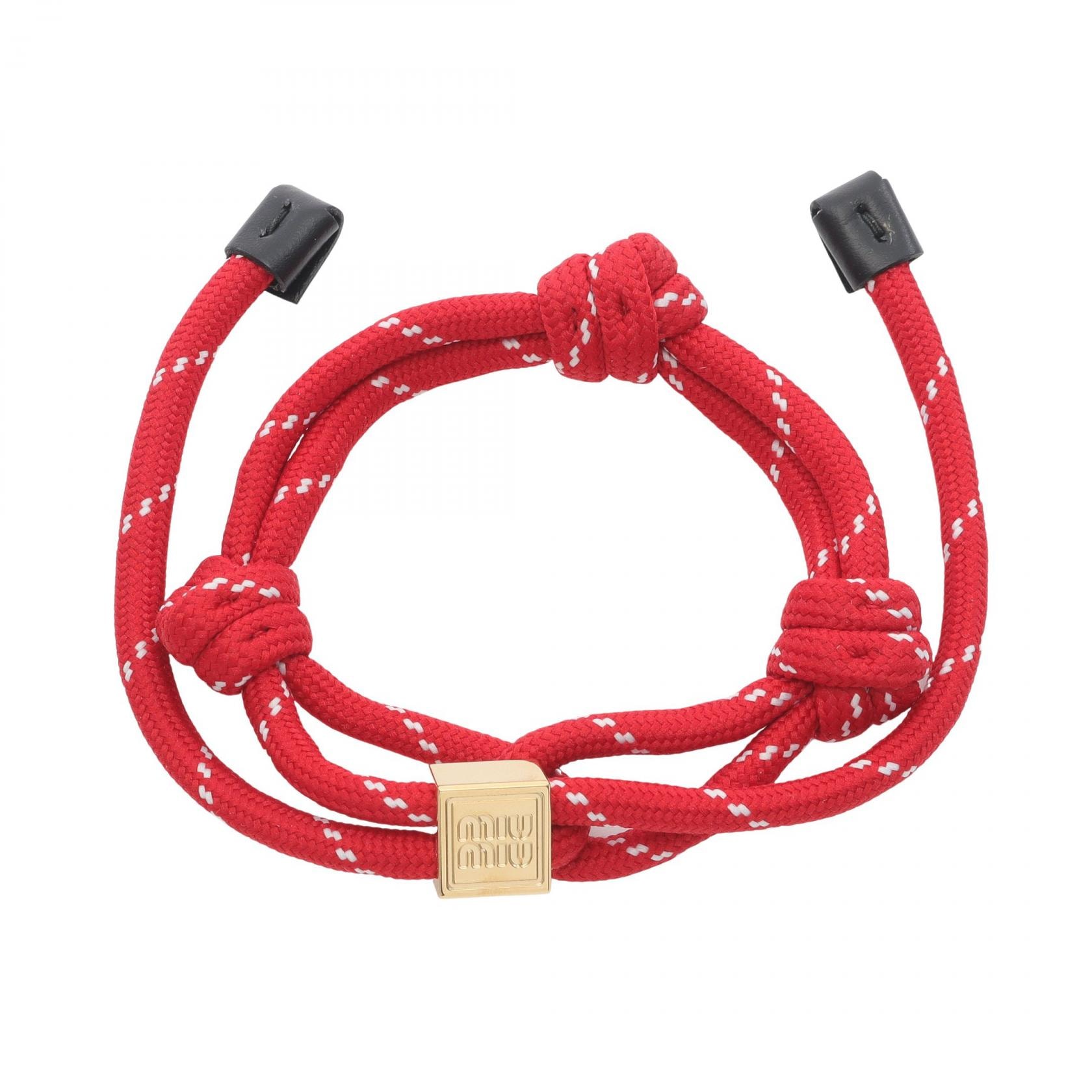 ミュウ ミュウ Miu Miu コード ブレスレット アクセサリー GP(ゴールドメッキ) ファブリック レディース ゴールド系 / レッド系 / ホワイト系 5IB5383L74F0011 【新品】