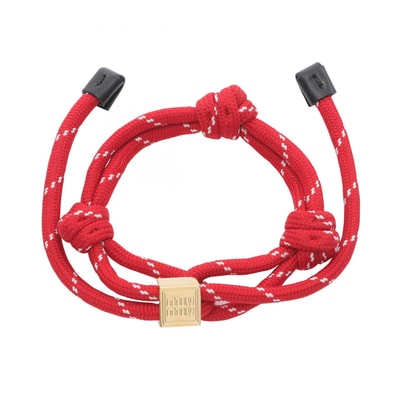 ミュウ ミュウ Miu Miu コード ブレスレット アクセサリー GP(ゴールドメッキ) ファブリック レディース ゴールド系 / レッド系 / ホワイト系 5IB5383L74F0011 【新品】