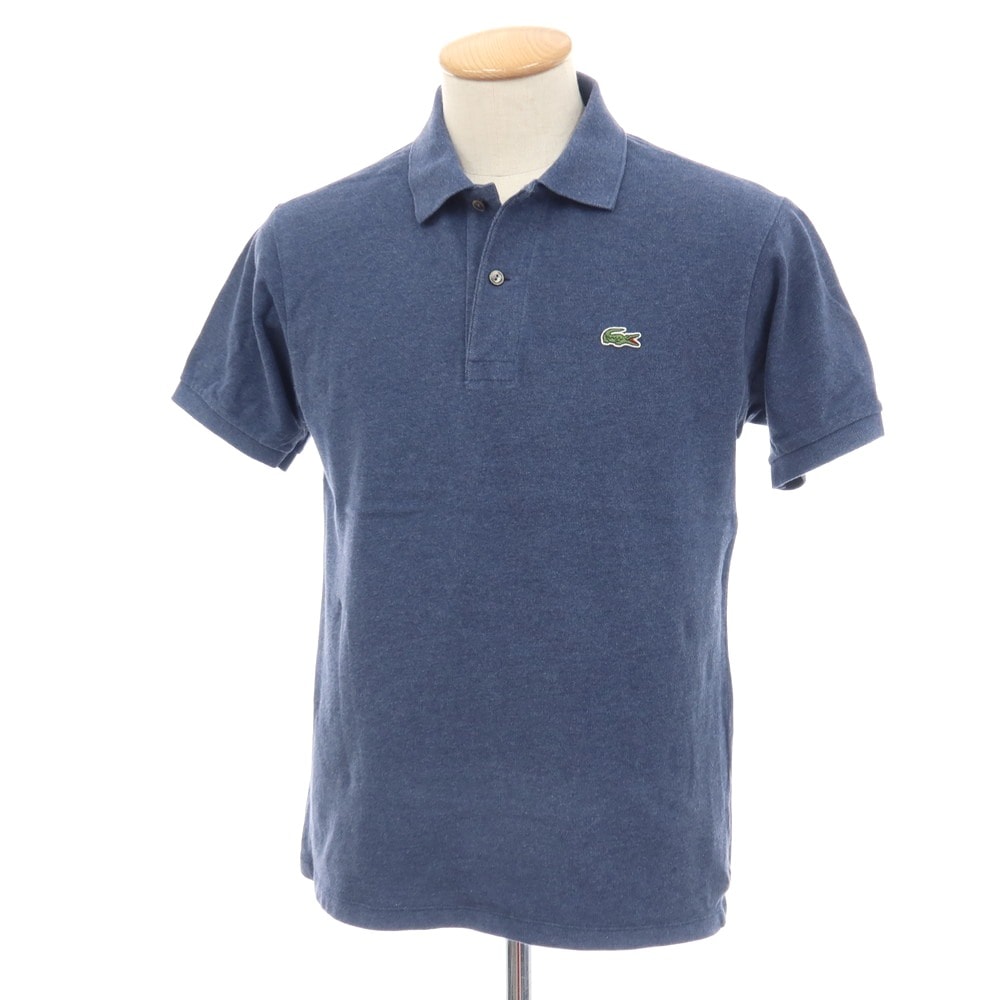 【中古】ラコステ LACOSTE コットン 鹿の子 半袖ポロシャツ ネイビー【サイズFR3】【メンズ】