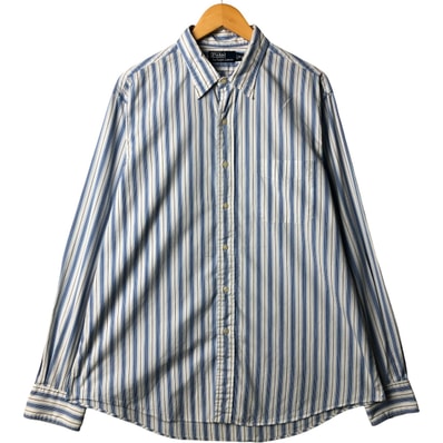 古着 ラルフローレン Ralph Lauren POLO by Ralph Lauren 長袖 コットンストライプシャツ メンズXL相当/eaa584799