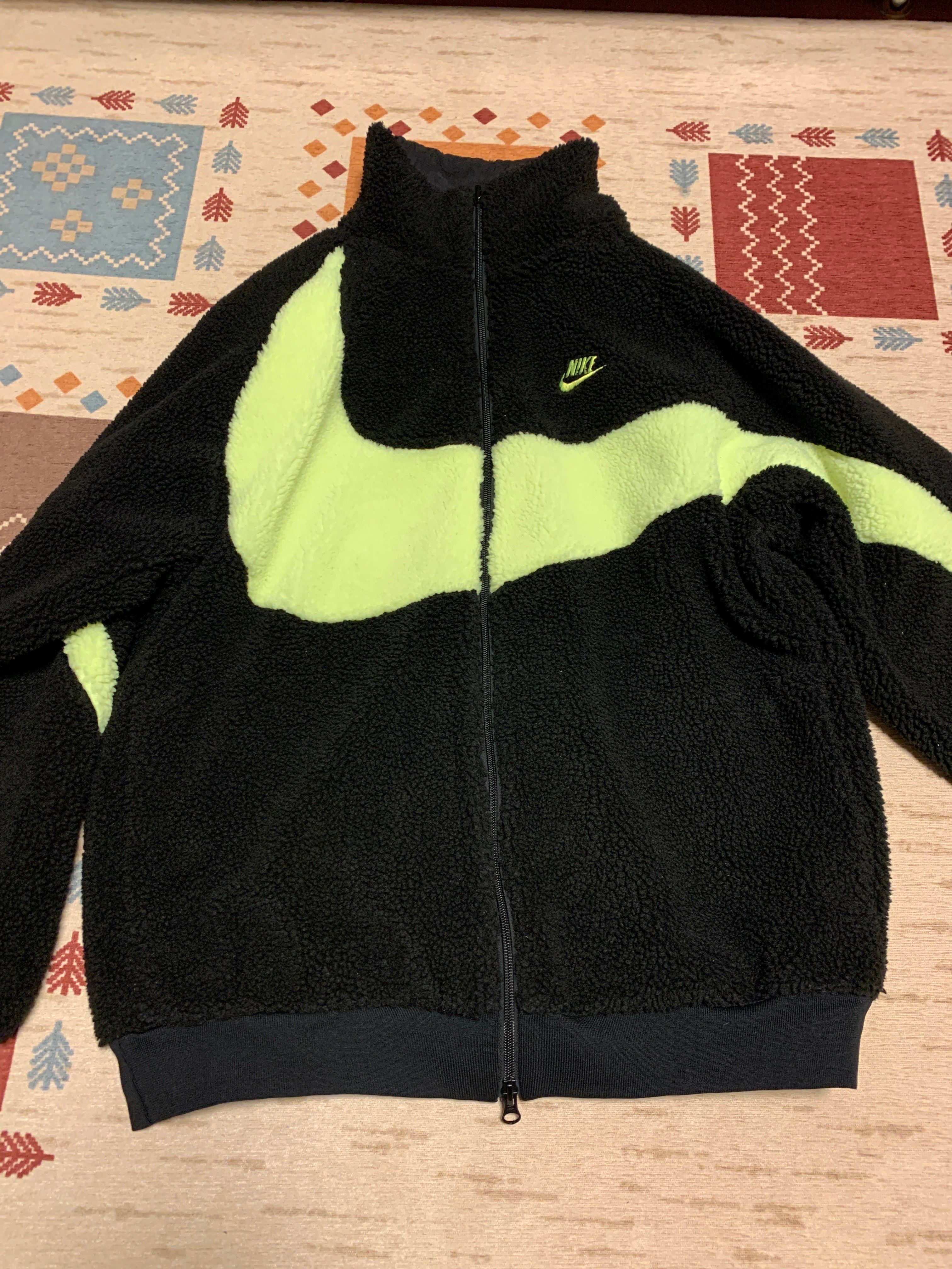 Nike Big Swoosh Reversible Boa Jacket"Black Neon"