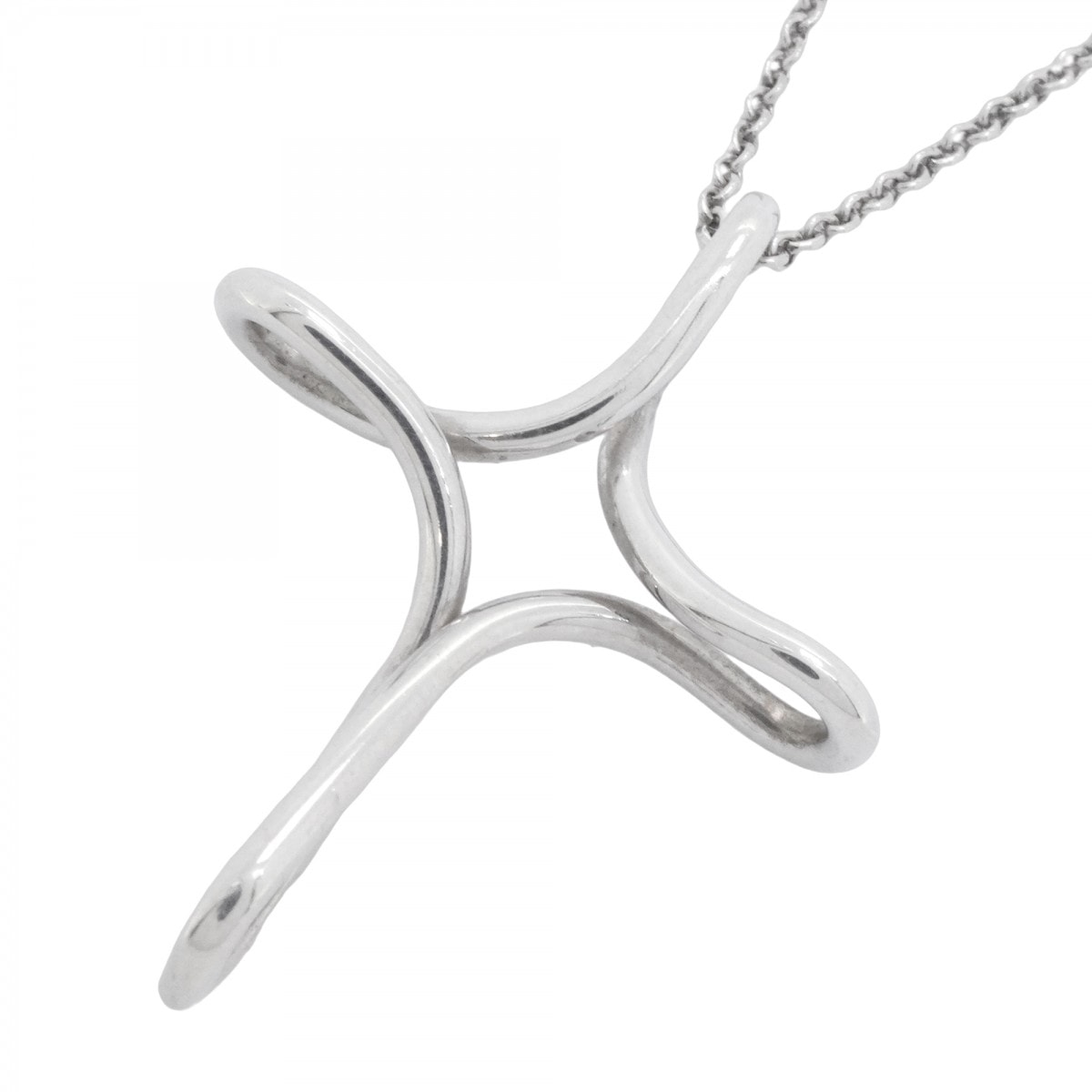 【6jdb0008-k】ティファニー ネックレス インフィニティ クロス シルバー925【中古】メンズ レディース ユニセックス