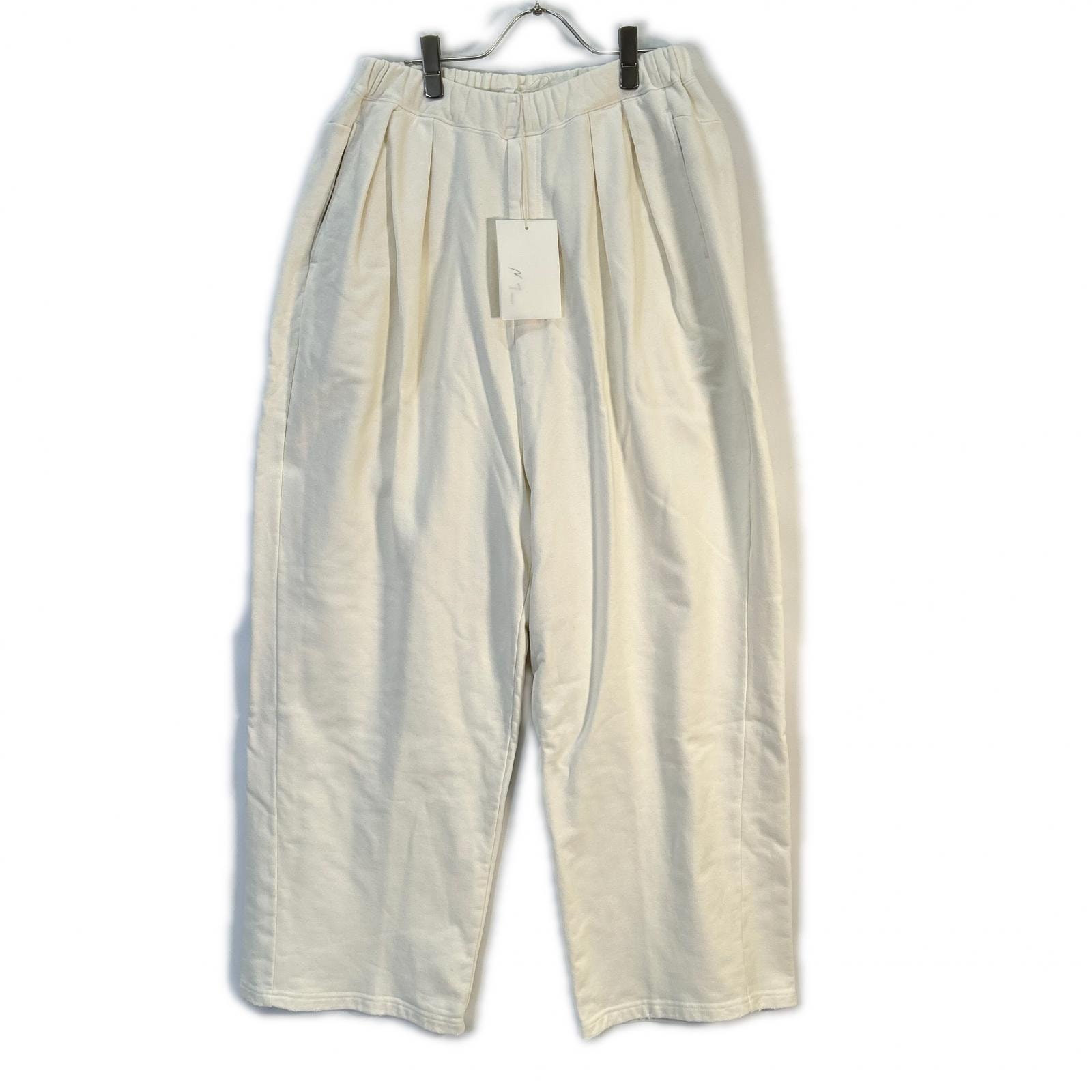 アンセルム 25SS ホワイト TUCK SWEAT PANTS ダメージ加工スウェットパンツ 2